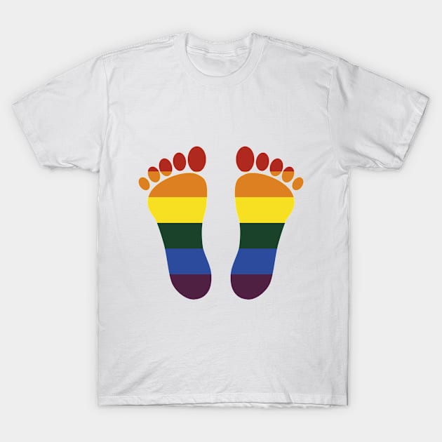 Feet silhouette LGBT colors T-Shirt by GoshaDron